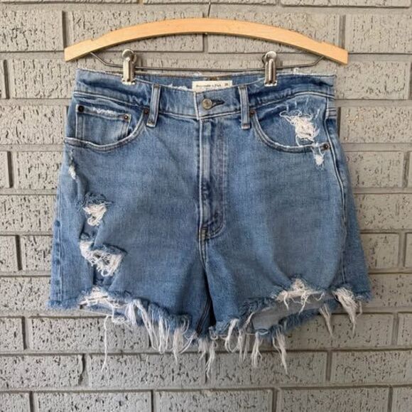 Abercrombie & Fitch 4” Mom Short High Rise Size 28/6 Curve Love - Picture 4 of 6